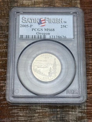2005-P US 25c Oregon State Quarter ~ PCGS MS68 ~ Satin Finish - Image 1 of 4