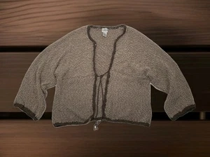 Cárdigan para mujer CHICO'S talla XL frente abierto grueso tejido marrón manga 3 cuartos - Imagen 1 de 8