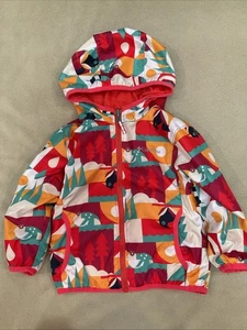 Columbia Animal Print Jacket 3T Fall Reversible Frog Bird Bee Boys Girls - Picture 1 of 6
