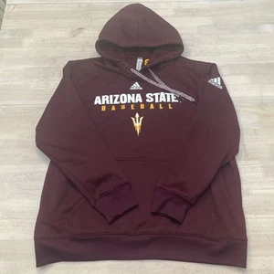 Mens Arizona State Sun Devils Baseball Adidas Long Sleeve Hoodie Sz Large - Picture 1 of 6