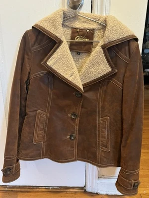 Women's Brown Leather Jacket M - Image 1 of 4