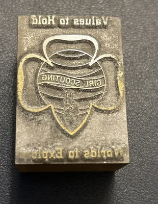 Girl Scouting Values to hold | vintage letterpress printing block - Image 1 of 4