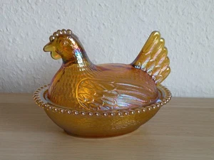 BUTTERHUHN Glasdose GLASHUHN DECKELDOSE irisierend VINTAGE - Bild 1 von 11