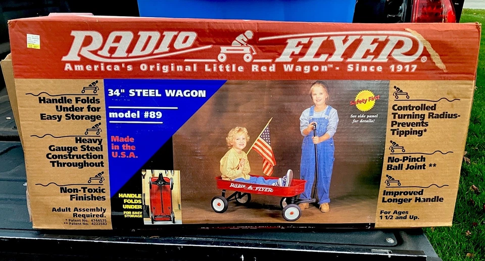 Radio Flyer 1998 34” vagón rojo acero modelo #89 West Grand Avenue Chicago, IL NUEVO EN CAJA Foto 1 de 4