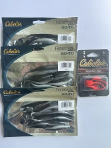 Cabela's Lot of 3 Fisherman Series Go-To 10 Pack Fish Shad & 1 Pack Wobble Jigs  - Picture 1 of 5