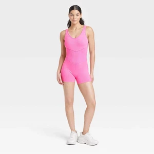 JoyLab Women's Seamless Short Active Bodysuit Fitness Workout Yoga Rompers - Picture 1 of 8