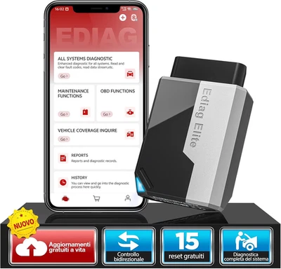 EDIAG Elite OBD2 Auto Diagnostica, Bluetooth Diagnosi Auto Professionale in Ital - Immagine 1 di 4