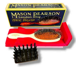 Mason Pearson Hair Brush Including Cleaner Handy Bristle & Nylon(BN3 Ivory) NEW - Picture 1 of 2