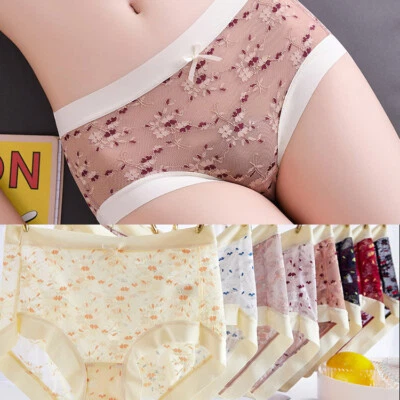 Mujeres Calzoncillos Cintura Media Tangas Flor Sin Costuras Sexy Calzoncillos Talla Grande 90791 Foto 1 de 4
