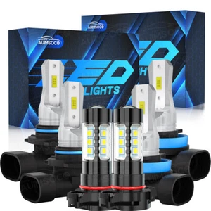 Para For Chevy Suburban Tahoe 2007-2014 Faros LED +Kit de luces antiniebla - Picture 1 of 16