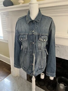 Acne Studios Bla Konst Stockholm Denim Drawstring Jacket - Mid-Blue - W Size 36 - Picture 1 of 16