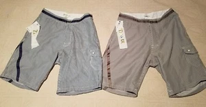 TWOCE Mens Navy & Charcoal Pinstripe BOARD Trunks SWIM Shorts - Picture 1 of 11