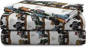 Monster Jam "Tracks" Kids Microfiber Sheet Set-W2699759224, AB08MV9ZBC44 - Picture 1 of 9