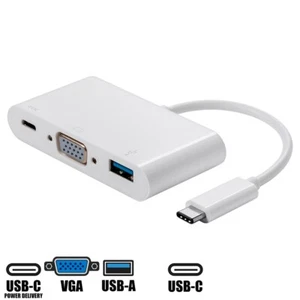 USB-C Type C to VGA USB 3.0 USB-C PD Power Delivery Adapter Dongle MacBook - Picture 1 of 5