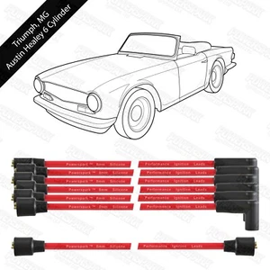Performance HT Leads for 6 Cylinder Cars MGC Triumph 2000 TR6 GT6 Healey 3000 - Picture 1 of 7
