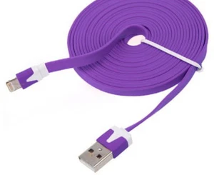 6ft flat noodle usb data charger Cable for iPhone X 8 7 6 plus 5s iPod Touch 5 - Picture 1 of 22