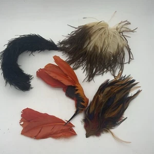 Vintage Exotic Hat Feathers Art Deco Retro Millinery Ostrich - Picture 1 of 13