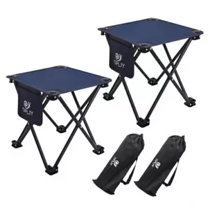  Camping Stool 2 Pack,13.5 Inch Portable Folding Stool for Outdoor Blue - Picture 1 of 8
