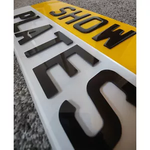 PAIR 3D 4D Number Plates Show Plates Reg Gel Acrylic Dome Letters Not Road Legal - Picture 1 of 21