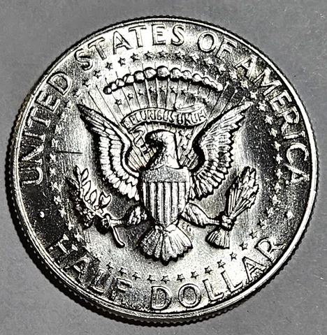 U.S.A. Vintage, 1965 Kennedy, BRILLIANT UNCIRCULATED, 1/2 Dollar, 40% Silver Cover