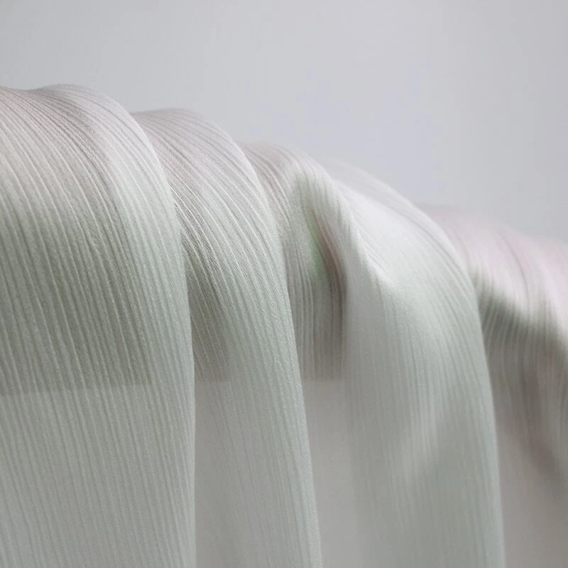 1Yard Crinkled Satin Chiffon Fabric Crepe Charmeuse Chiffon Material For Skirt  - Image 1 of 4