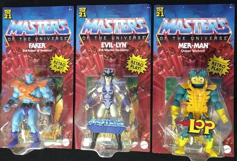 MOTU origins (3 piece lot) Faker, Evil Lyn, Mer-Man... Masters of the Universe Cover