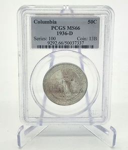 1936-D Columbia Commemorative Silver Half Dollar PCGS MS-66 - Picture 1 of 4