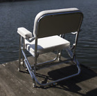 Folding Deck Chair Boat Dock Patio Heavy Duty Foam Padded Plastic White NEW