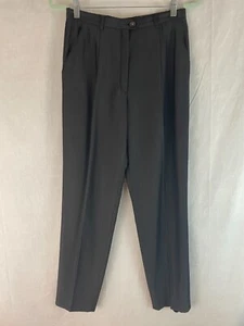 Escada Hose Hose 38 (US 4) grau metallic Wollmischung hochtailliert Reißverschluss plissiert      - Bild 1 von 9