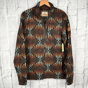 Chaqueta polar Dravus mediana naranja/negro estampado azteca suroeste cremallera W26 - Imagen 1 de 10