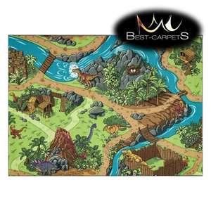 Modern durable 'REBEL ROADS' for children dinosaur roads anti-slip grey green - Picture 1 of 8