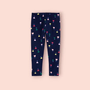 Carter’s Kid Girls Navy Blue Heart Flower Cari Leggings Size 4 NWT - Picture 1 of 1