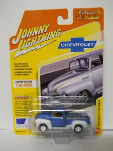 Johnny Lightning 1950 Chevy 3100 Pickup Custom Two-Tone Metallic White & Blue - Picture 1 of 3