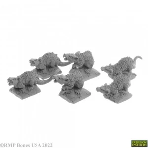 GIANT TOMB RATS Reaper Miniatures Bones EE. UU. Dungeon Dungers REM07031 D&D - Imagen 1 de 6