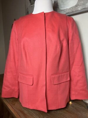 Chaqueta Doncaster Vintage Mujer Talla 14W Mezcla Lana Rosa Botones Ocultos Foto 1 de 4