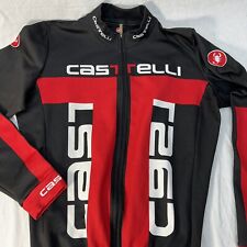 Castelli Full Zip Men's Cycling Jersey Jacket 100% Polyester Size XL Black Red