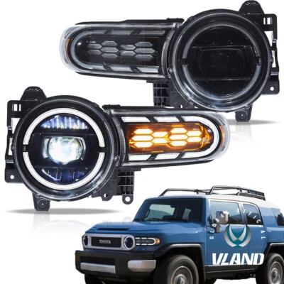 Par de faros proyectores LED COMPLETOS con animación para Toyota FJ Cruiser 2007-2014 Foto 1 de 4