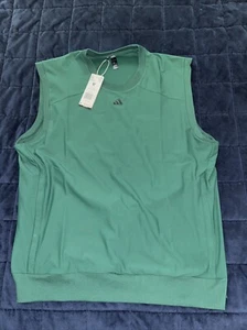 New Men’s Adidas Golf Vest Men's Medium Green Black Pockets $100 Value - Picture 1 of 3