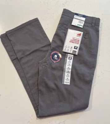 IZOD Big Boys 平前弹力裤,灰色哈士奇 16 30x29 — 第 1/3 张图片