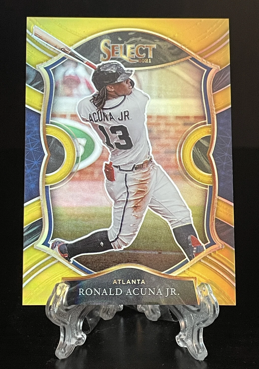 Ronald Acuna Jr. 2021 Panini Select Concourse #10 Gold Prizm Refractor  /10