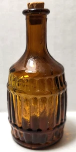 Vintage Wheaton 3” Amber Glass Bottle w/ Cork “Root Bitters” on the side (Taiwan - Picture 1 of 2