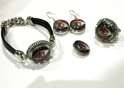 Kansas City Chiefs NFL Snap Jewelry snap, stretch Ring, Earrings or Bracelet Cover