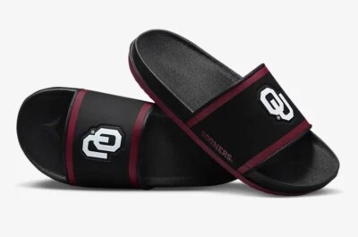 NEW W/ BOX NIKE OKLAHOMA SOONERS OFFCOURT SLIDES SANDALS DD0536-002 MENS SIZE 9 - Image 1 of 4