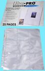 25 ULTRA PRO SILVER 9-POCKET Card Pages Sheets Standard Size Binder Trading