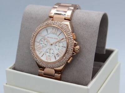 NEW AUTHENTIC MICHAEL KORS CAMILLE ROSE GOLD CHRONOGRAPH WOMEN'S MK6995 WATCH - Image 1 of 4