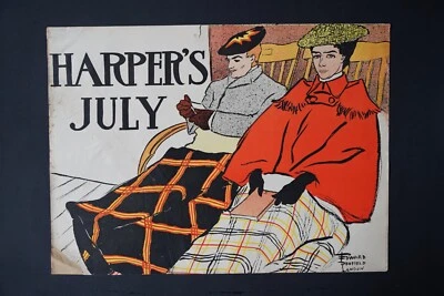 Lithografie Original Edward Penfield 1920 für Harper’s Bazaar July 35 x 48,5cm - Bild 1 von 4
