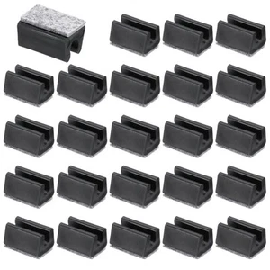 8mm Rectangle Chair Leg Cover 24Pcs Furniture Feet Hardwood Protectors Black - Picture 1 of 6