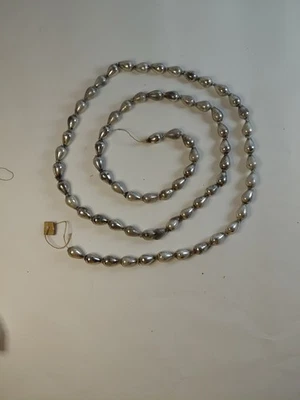 48" Vintage Mercury Glass Beads, Silver Mercury Glass Bead Garland - 3/4" Silver - Image 1 of 4