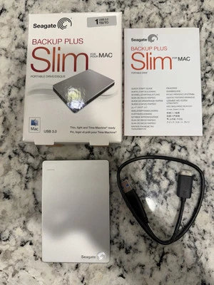 Seagate Backup Plus Slim 1TB Portable External Hard Drive For Mac - Image 1 of 4