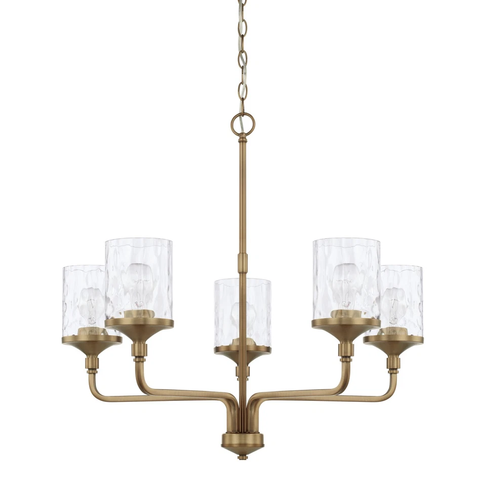 Lámpara de araña Capital Lighting 428851-451 de latón Colton 5 luces 28" W Foto 1 de 1